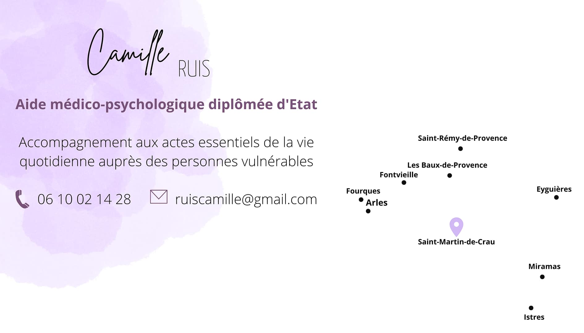 verso carte de visite camille ruis